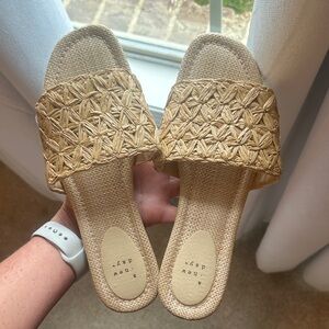 a new day Beige Woven Slide Sandals
